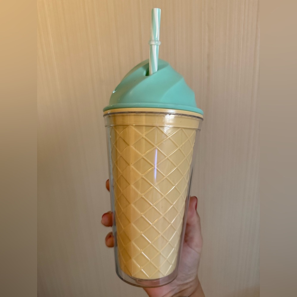 Teal Ice Cream Waffle Cone Tumbler